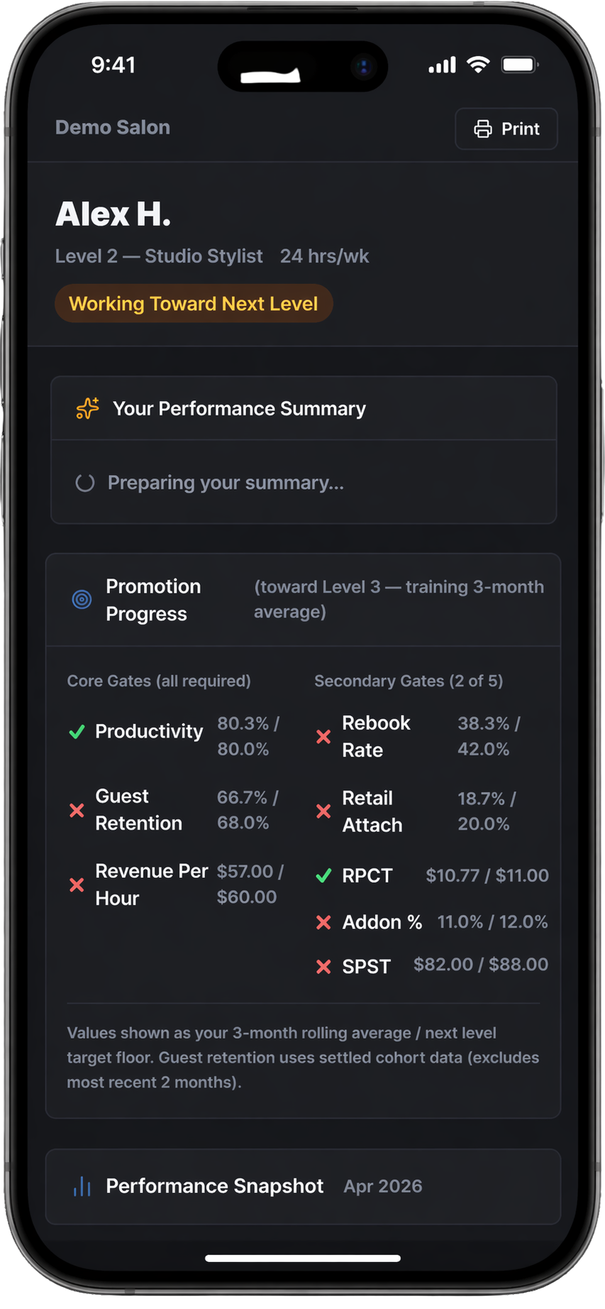 Provider Intelligence mobile view