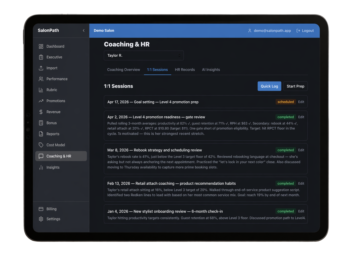 Coaching & HR on iPad